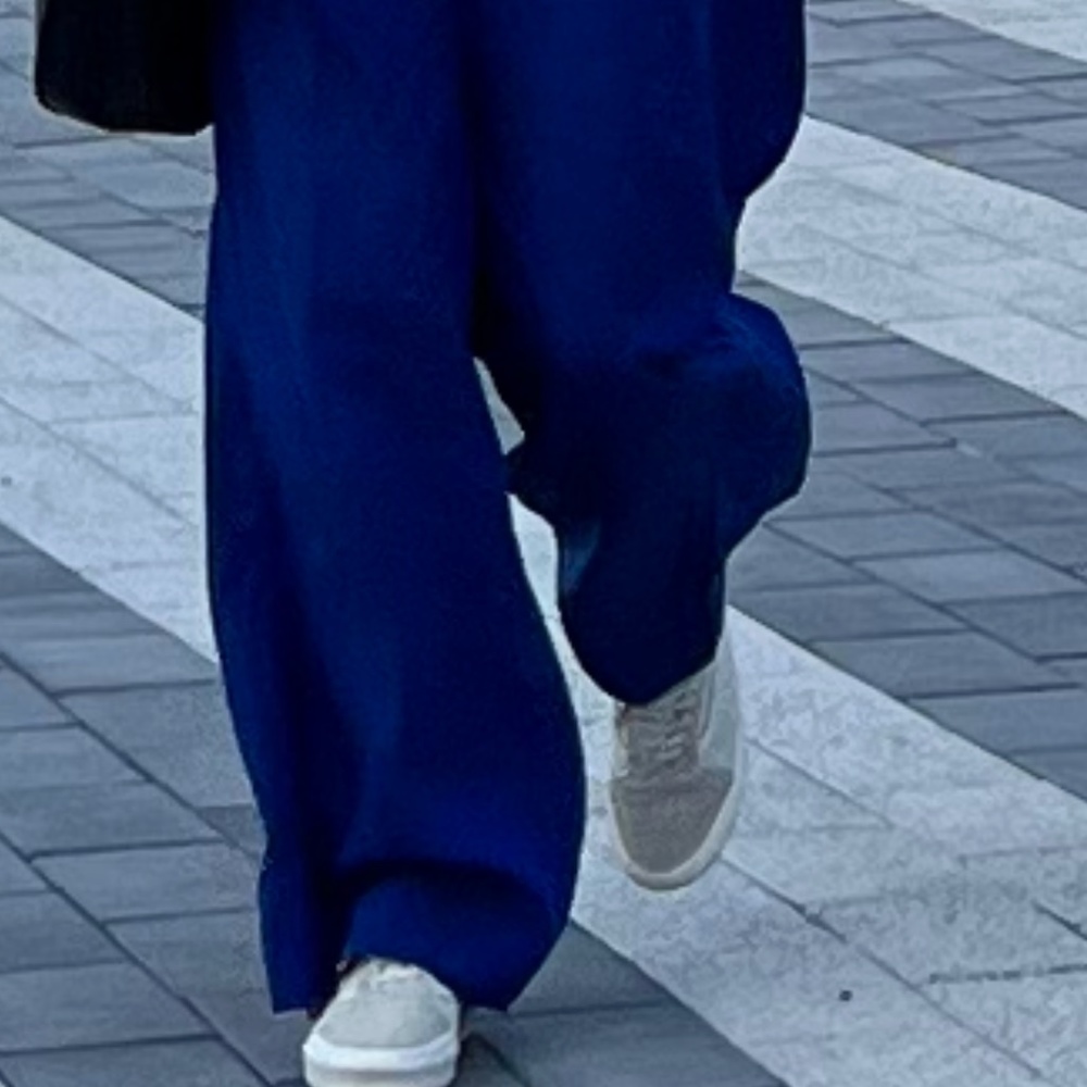 Cos electric blue linen pants